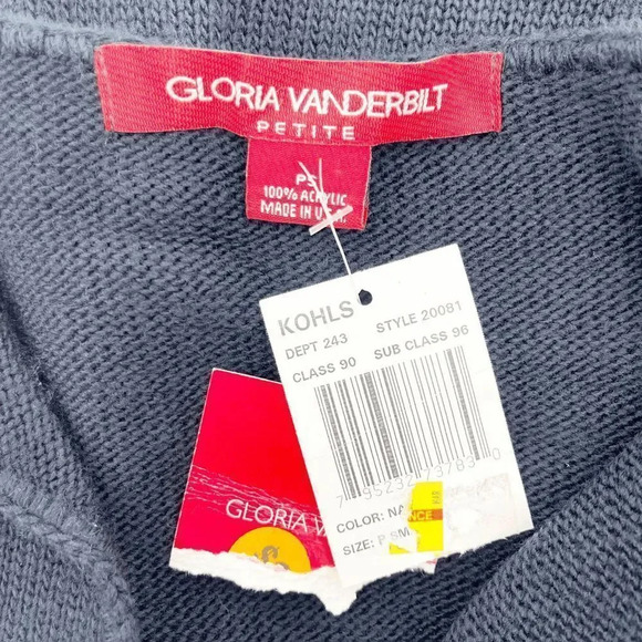 NWT Gloria Vanderbilt Eyelet Hem Long Sleeve‎ Knit Top Women's Size PS - Picture 3 of 4